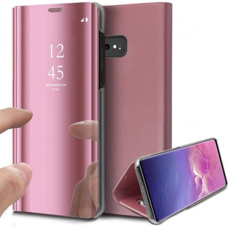 Samsung S10 Plus Hoesje - Samsung Galaxy S10 Plus Hoesje - Samsung S10 Plus Hoesje Spiegel Book Case Roségoud