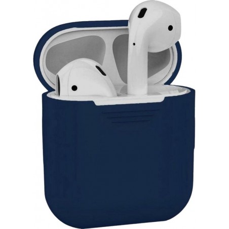 Studio Air® Airpods Hoesje Siliconen Case - Soepel Airpod Hoesje - Donker Blauw Grijs