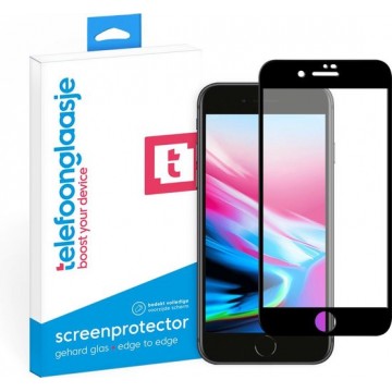 iPhone 8 Plus screenprotector (FULL COVER) (ZWART) | Tempered glass | Gehard glas