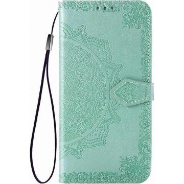 Bloem mandala groen agenda book case hoesje Samsung Galaxy S20 FE (Fan Edition)