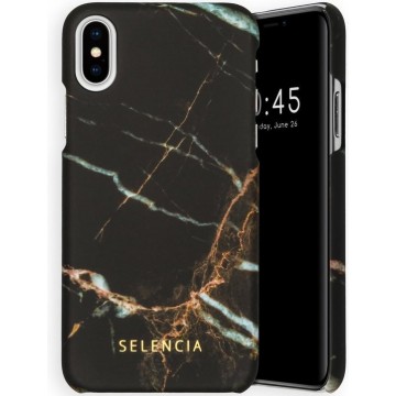 Selencia Maya Fashion Backcover iPhone Xs / X hoesje - Marble Black