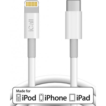 iPhone Oplader Kabel - Lightning USB C Kabel - MFI Gecertificeerd door Apple - 1 Meter - voor Apple iPhone / iPad