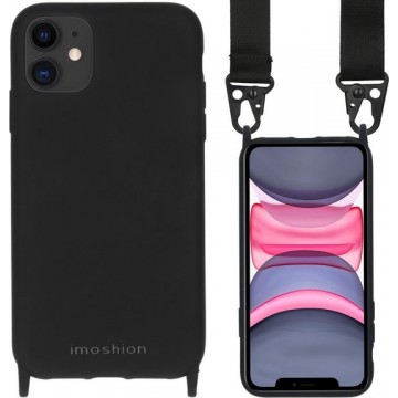 iMoshion Color Backcover met koord hoesje - Nylon Strap iPhone 11 hoesje - Zwart