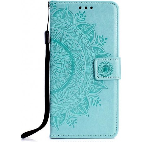 Shop4 - Samsung Galaxy S10 Hoesje - Wallet Case Mandala Patroon Mint Groen