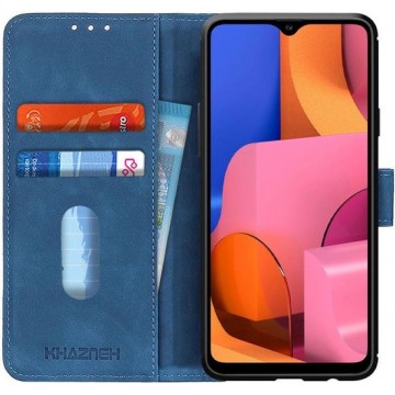 Samsung Galaxy A20s Hoesje Retro Wallet Book Case Blauw