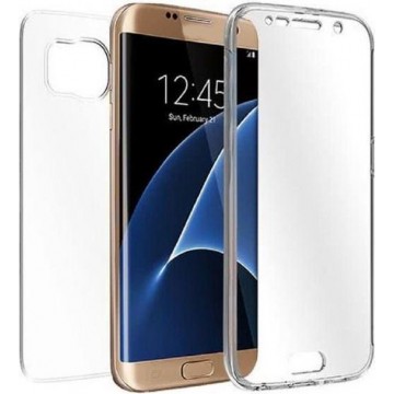 Shockproof 360° Samsung Galaxy S7 Edge Siliconen Ultra Dun Gel TPU Hoesje Full Cover Case (Voor en Achter) - Transparant