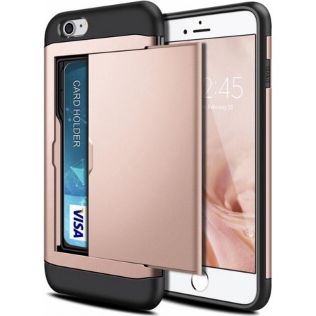 Apple iPhone 7 - 8 Card Case | Roze | TPU - Hard PC | Wallet | Pasjeshouder