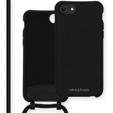 iMoshion Color Backcover met afneembaar koord iPhone SE (2020) / 8 / 7 hoesje - Zwart