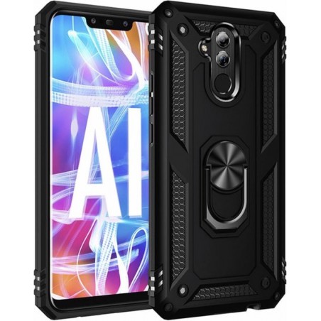 Huawei Mate 20 Lite Magnetische Back cover - Zwart - Magnetisch voor autohouder - Kickstand