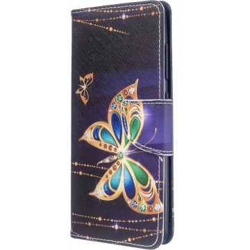 Diamant vlinder agenda wallet book case hoesje Samsung Galaxy A51