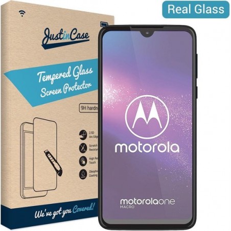 Motorola One Macro screenprotector van gehard glas - Just in Case