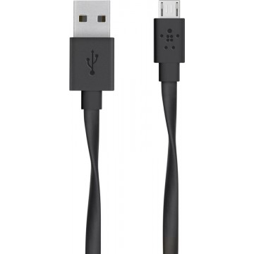 Belkin MIXIT platte Micro-USB/USB-A-kabel - 1,8m - Zwart