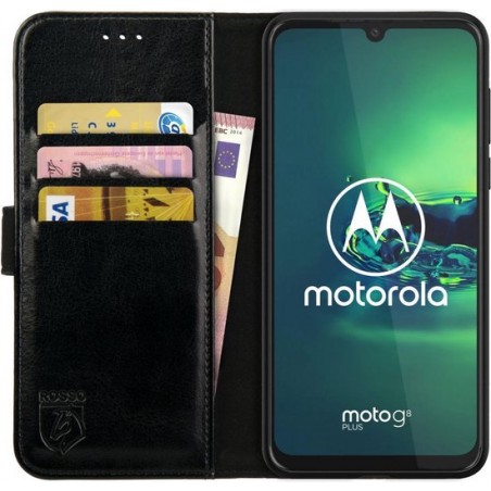 Rosso Element Motorola Moto G8 Plus Hoesje Book Cover Zwart