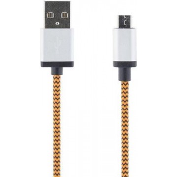 STREETZ MICRO-119 Micro-USB naar USB Kabel Gevlochten Nylon - 2 meter - Oranje