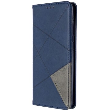 Samsung Galaxy A41 Hoesje - Geometric Book Case - Blauw