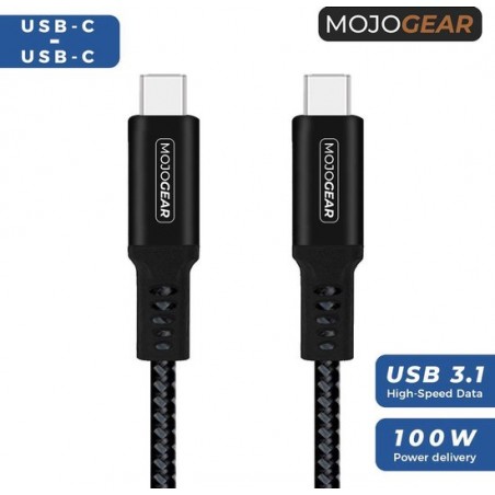 MOJOGEAR USB-C naar USB-C kabel 100W USB 3.1 Extra Sterk