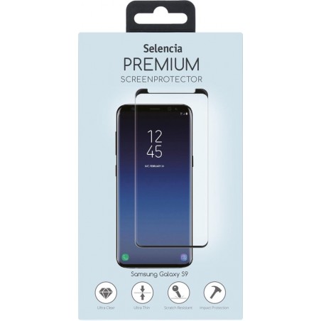 Selencia Gehard Glas Premium Screenprotector voor Samsung Galaxy S9 - Zwart