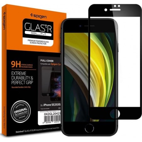 Spigen Full Cover Glass Apple iPhone 8/7 Protector - 042GL20425 - Zwart