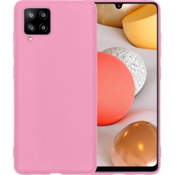 Samsung A42 Hoesje Back Cover Siliconen Case Hoes - Roze