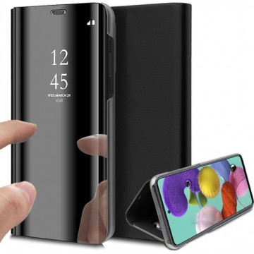 Samsung A51 Hoesje - Samsung Galaxy A51 Hoesje Book Case Spiegel - Zwart