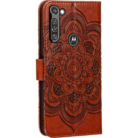 Mobigear Mandala Wallet Case Bruin Motorola Moto G8 Power