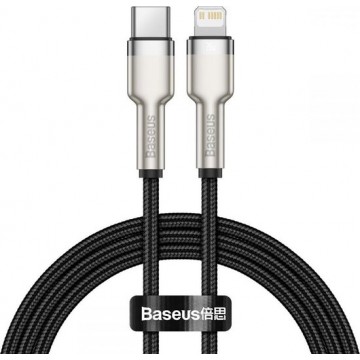 Baseus PD 20W USB-C naar Lightning Metalen kabel - 100cm - Zwart