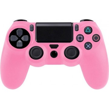 Flexible siliconen beschermings hoesje voor Sony PS4 Game Controller (roze)
