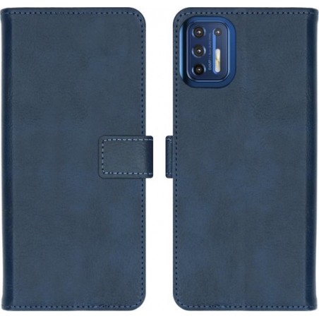 iMoshion Luxe Booktype Motorola Moto G9 Plus hoesje - Donkerblauw