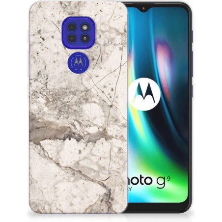 Hoesje Bumper Motorola Moto G9 Play | E7 Plus GSM Hoesje Marmer Beige