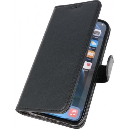 MP Case book case style iPhone 12 (Pro) wallet case - zwart