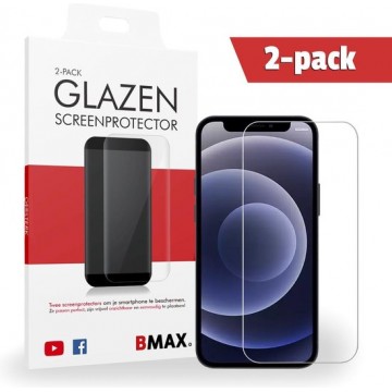 2-pack BMAX Apple iPhone 12 Screenprotector van gehard glas / Beschermglas / Tempered Glass / Glasplaatje