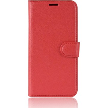 Mobigear Litchi Wallet Bookcase Hoesje Rood OnePlus 6
