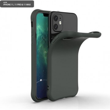 Apple Iphone 11 Pro Hoesje TPU | Siliconen Soft Case | Shock Proof Backcover | Donkergroen