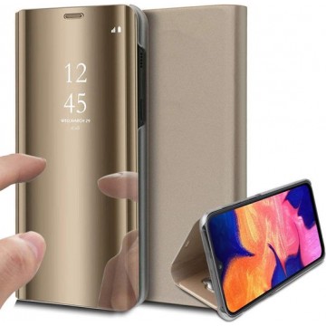 Samsung A10 Hoesje - Samsung Galaxy A10 Hoesje Spiegel Book Case Goud - Hoesje Samsung A10