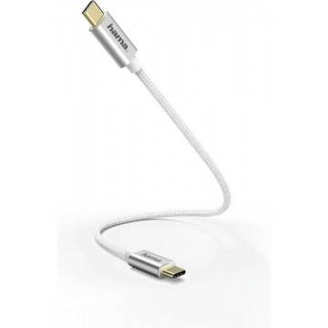 Hama Oplaad-/gegevenskabel, USB Type-C - USB Type-C, 0,2 m, wit