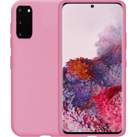 Samsung Galaxy S20 Hoesje Siliconen Case Back Cover Hoes - Roze