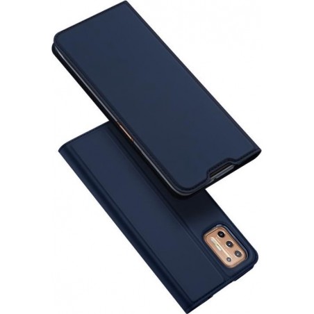 Luxe blauw agenda wallet hoesje Motorola Moto G9 Plus