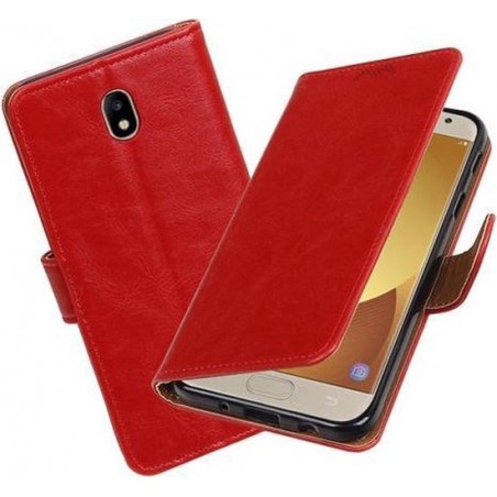 BestCases.nl Samsung Galaxy J7 2017 / Pro Pull-Up booktype hoesje Rood