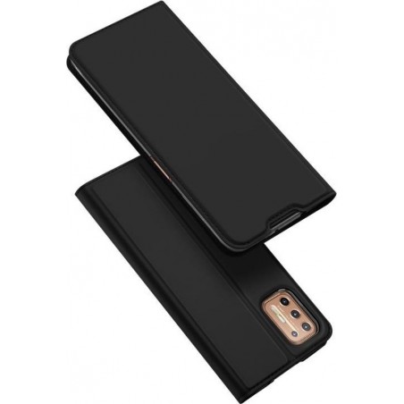 Luxe zwart agenda wallet hoesje Motorola Moto G9 Plus