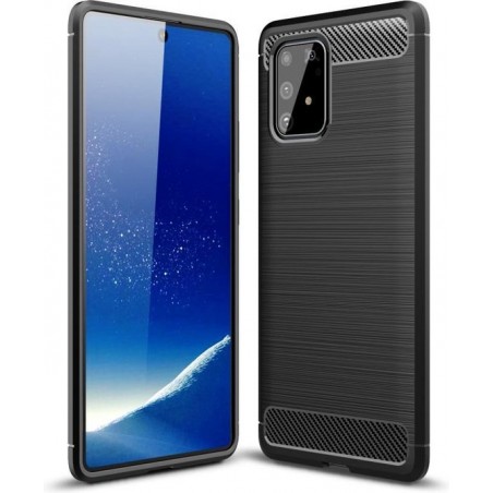 Samsung Galaxy S10 Lite Hoesje - Armor Brushed TPU - Zwart