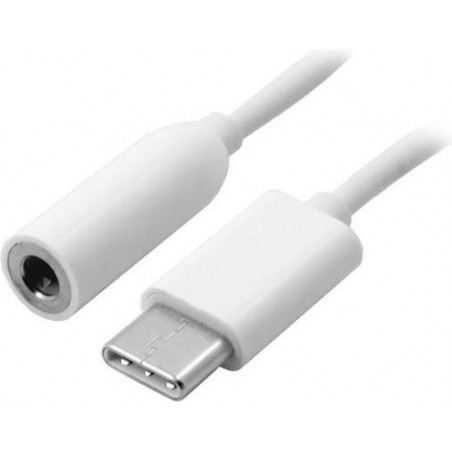 USB-C naar 3,5mm Jack aux audio female adapter kabel | Wit -8 cm (headset adapter)
