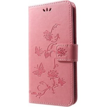 Roze vlinders agenda case hoesje Huawei P smart (2019) / Honor 10 Lite