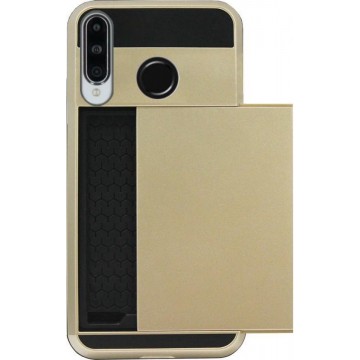 ADEL Kunststof Back Cover Hardcase Hoesje voor Huawei P30 Lite - Pasjeshouder Goud