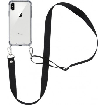 iMoshion Backcover met koord hoesje - Nylon iPhone Xs / X hoesje - Zwart