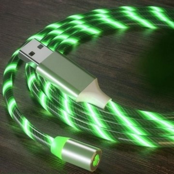 USB kabel - USB-C - magnetisch - lichtgevend - groen