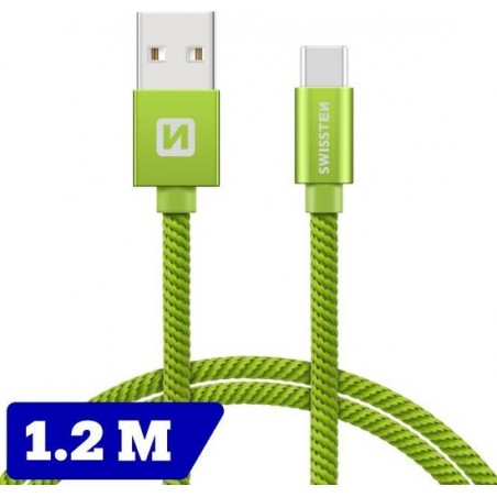 Swissten USB-C naar USB-A Kabel - 1.2M - Groen