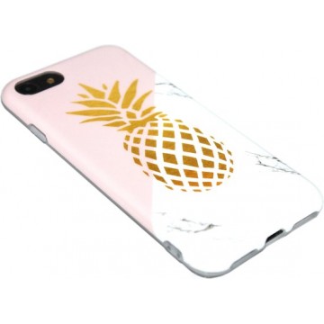 Goud ananas siliconen hoesje iPhone SE (2020)/ 8/ 7