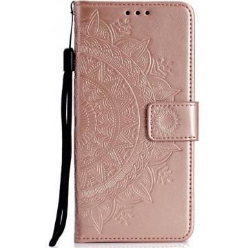 Shop4 - Samsung Galaxy Note 9 Hoesje - Wallet Case Mandala Patroon Rosé Goud