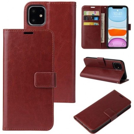 ✅Apple / 2 IN 1 / iPhone 11 lederen Book Case / BRUIN / ✅ / PLUS SCHREENPROTECTOR / by PROLEDPARTNERS ®