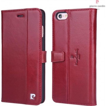 Pierre Cardin Lederen Bookcase Hoesje iPhone 6s Plus / 6 Plus - Rood